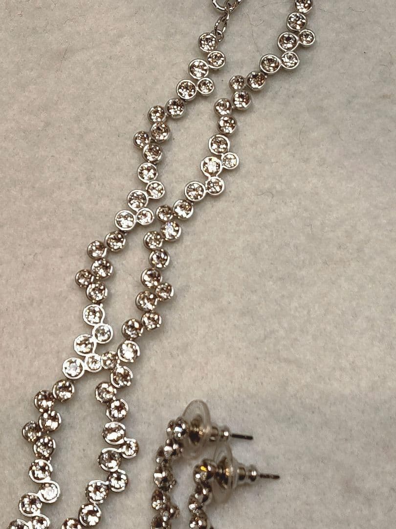 極美品　スワロフスキー Fidelity ネックレス ピアスセット　シルバー