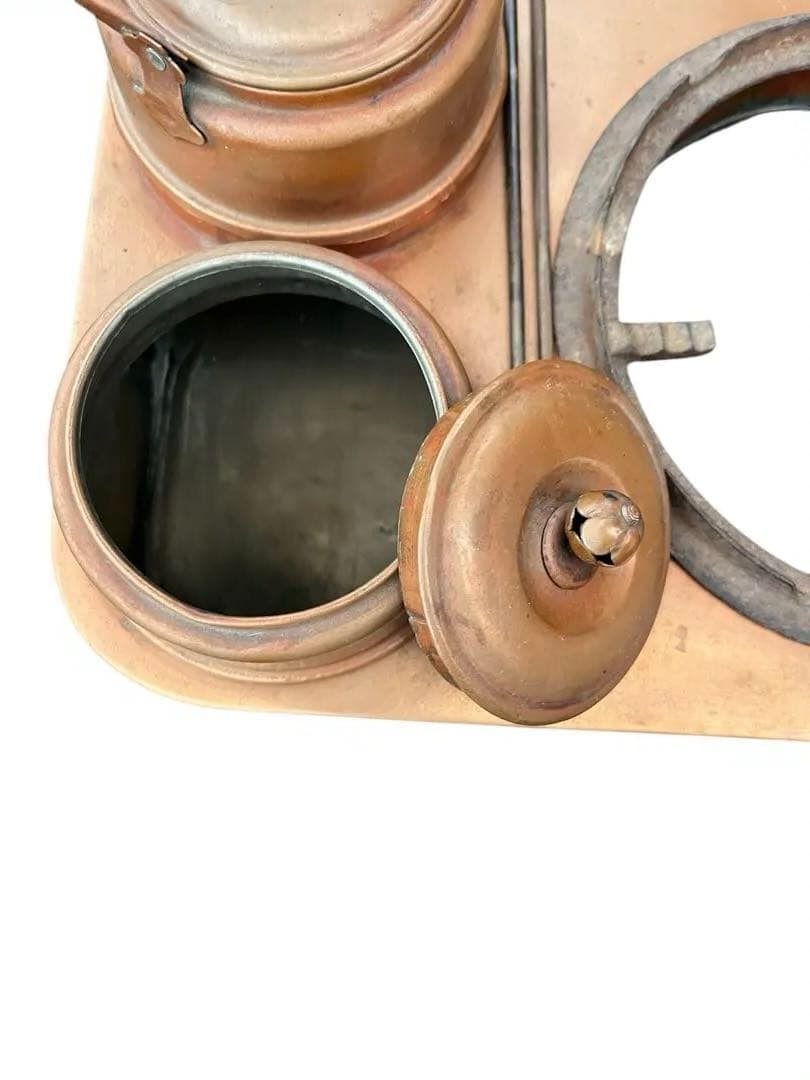 欅調 木製 長火鉢 銅板張り 引き出し付 囲炉裏火鉢 古民具