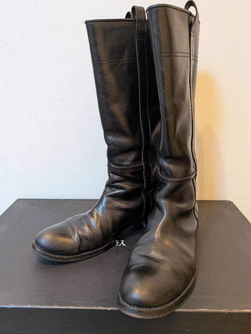 Y‘s yohjiyamamoto ブラックレザー ロングブーツ