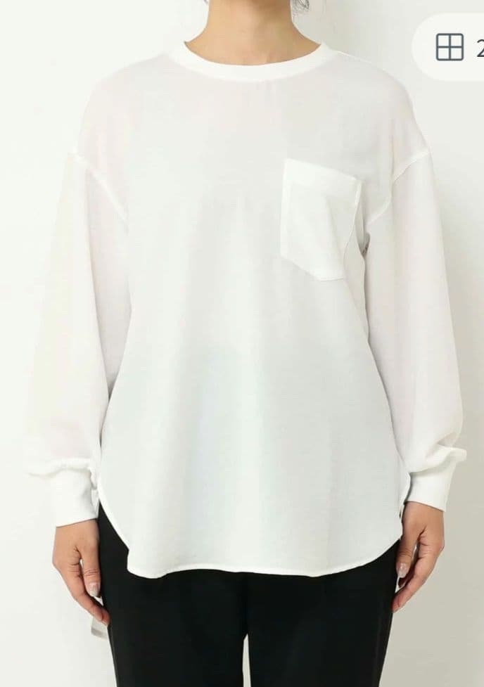 Moomin★新品 リブドロワ ジョーゼットポケットブラウス