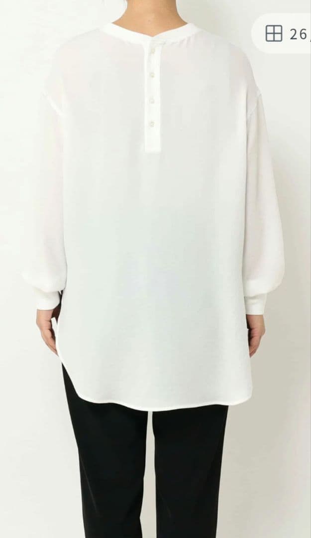 Moomin★新品 リブドロワ ジョーゼットポケットブラウス