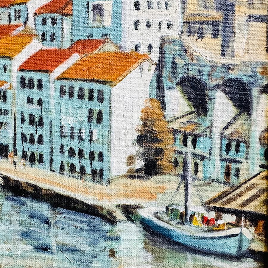 宮倉靖三 スペイン オニダロア 無所属 サイン有り インテリア 油彩 絵画 額装