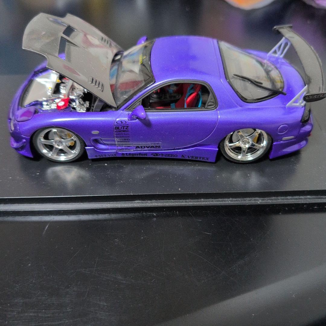 パープル FD3S RX-7 完成模型　点灯あり