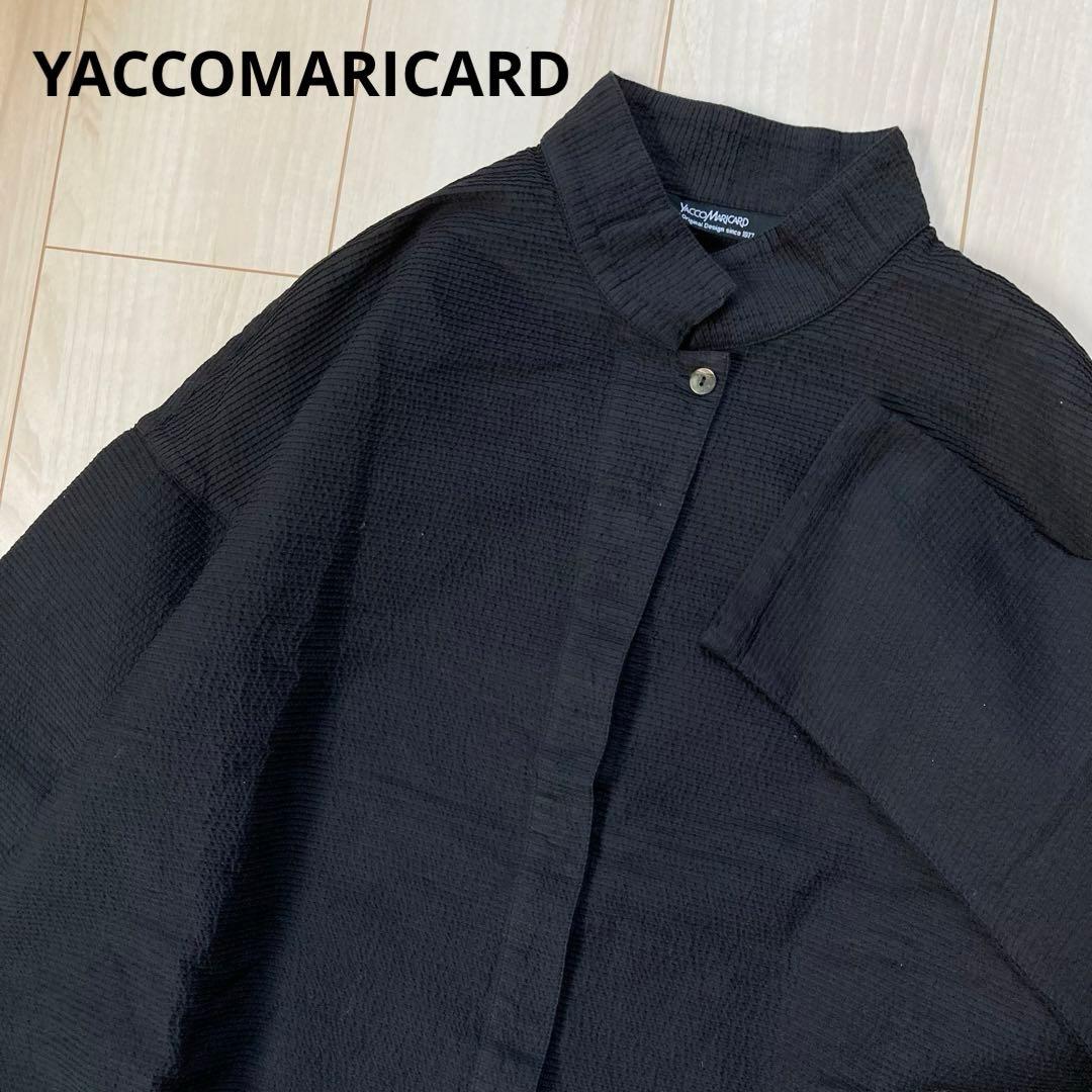 ヤッコマリカルド　総ピンタック長袖ブラウス　黒　コットン