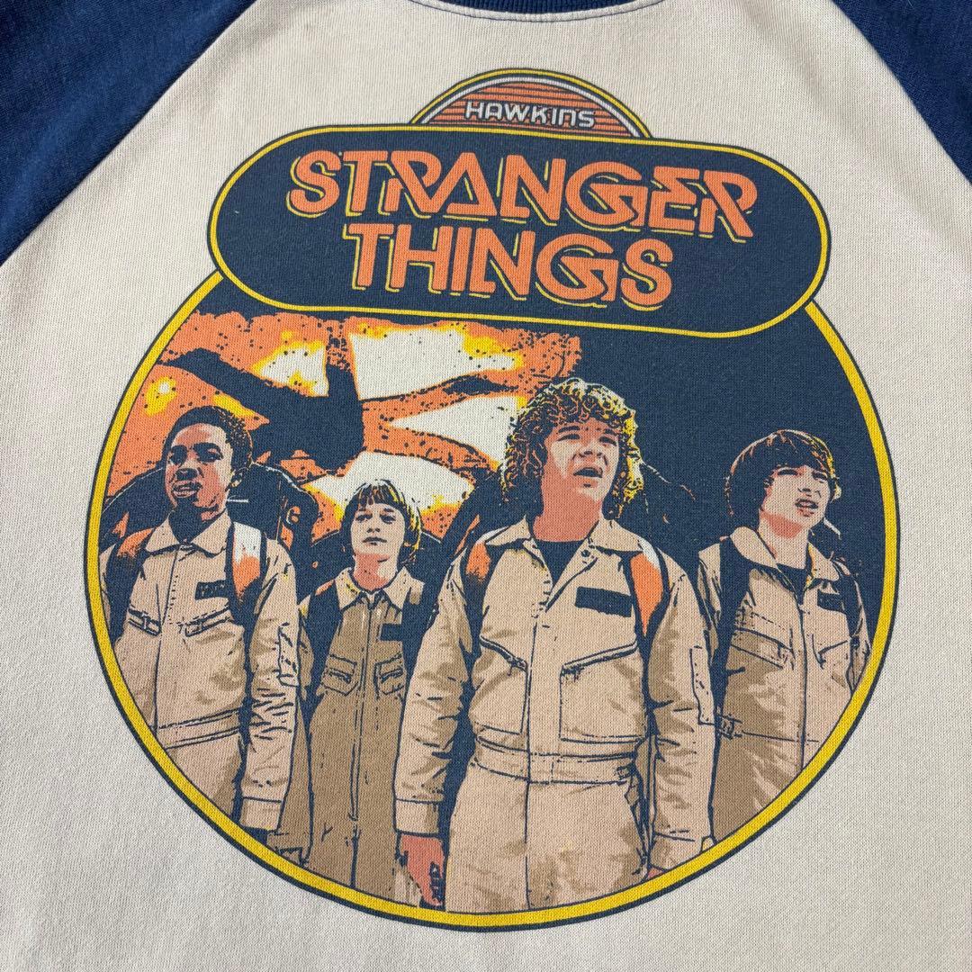 ストレンジャーシングス ラグランスウェット　XLサイズ　ゴーストバスターズ 古着
