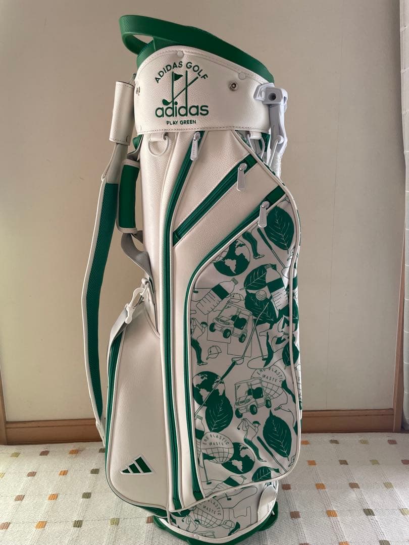 adidas キャディバッグ ホワイト グリーン