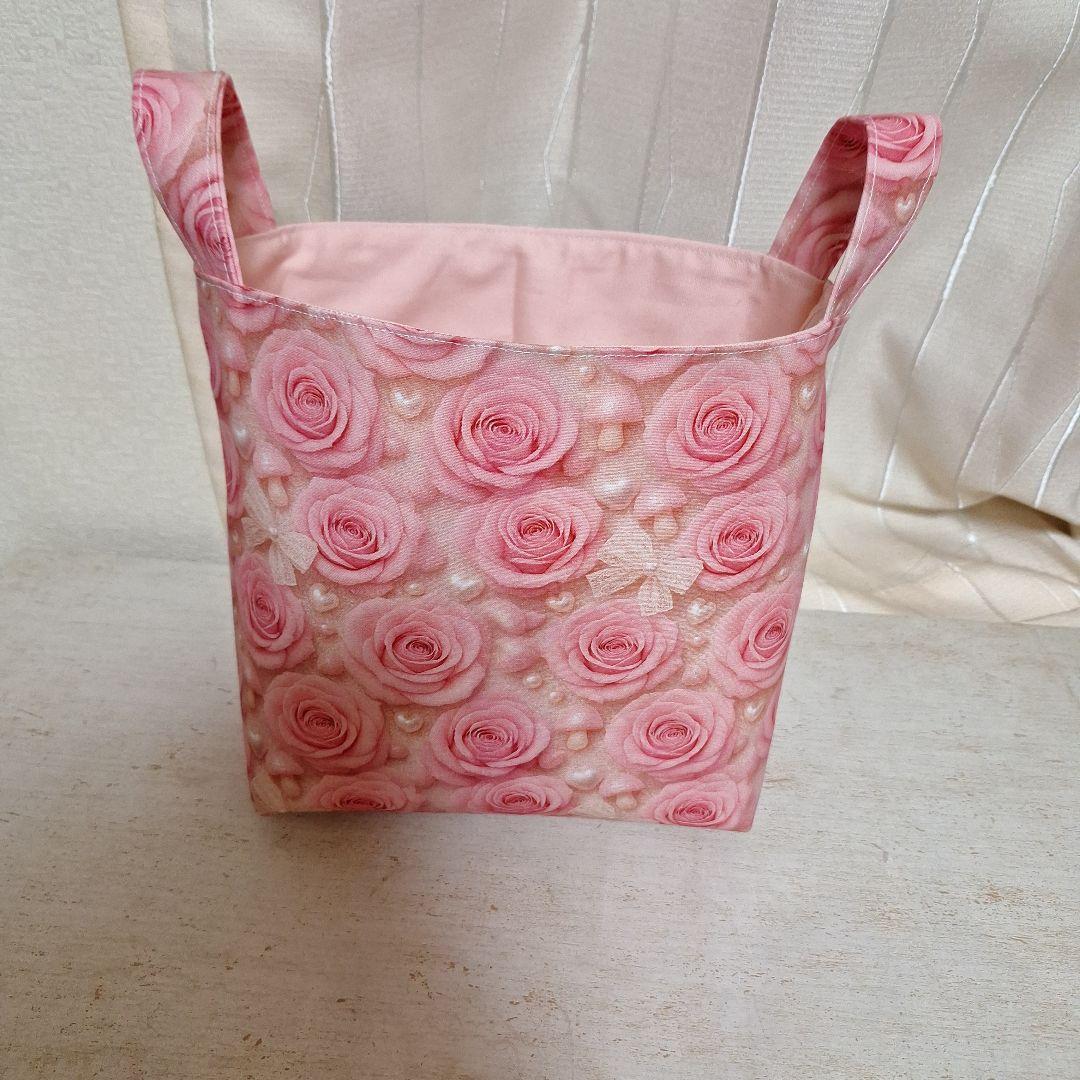 激レアうさぎパネル生地　ハンドメイド　まちなしバッグ　布バスケット　ポーチ