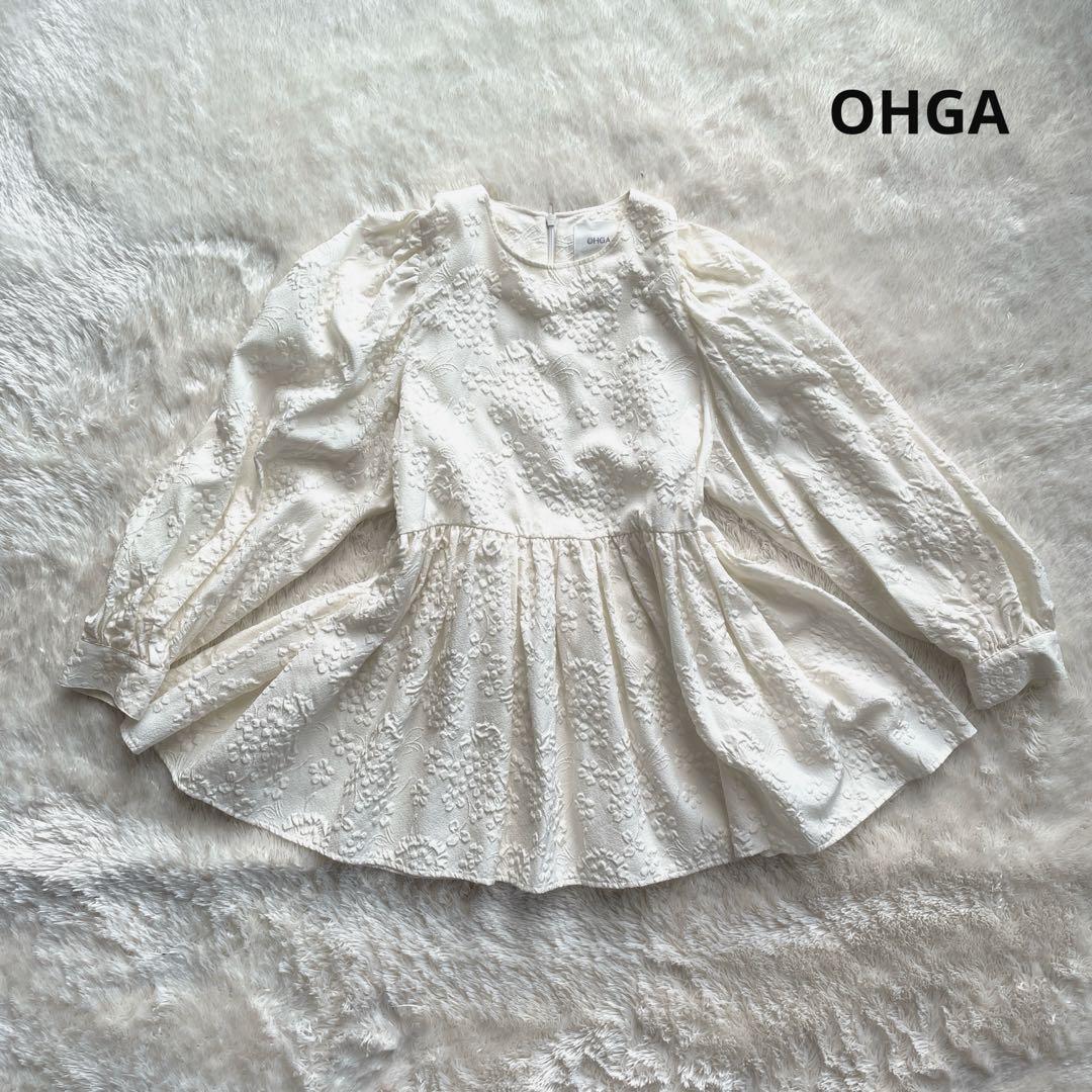 極美品✨ohga furuit オーガ フローラルパターンブラウス ペプラム