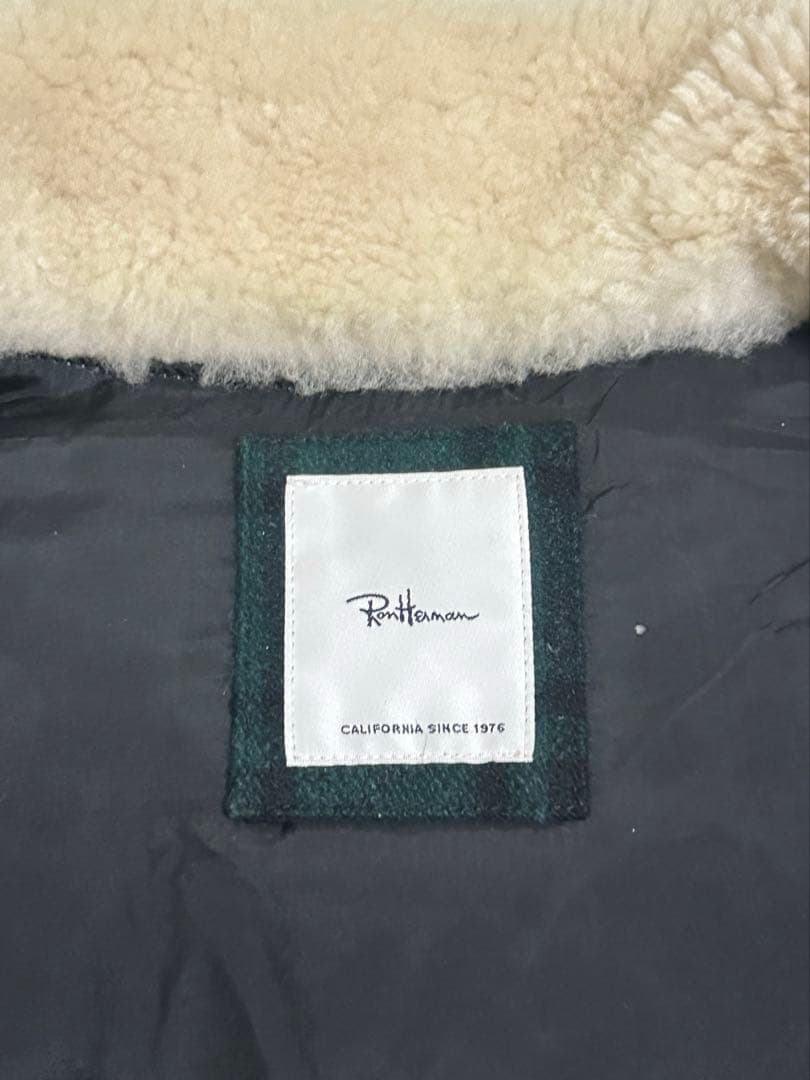 Ron Herman ロンハーマン ボア レザー ダウンベスト グリーン