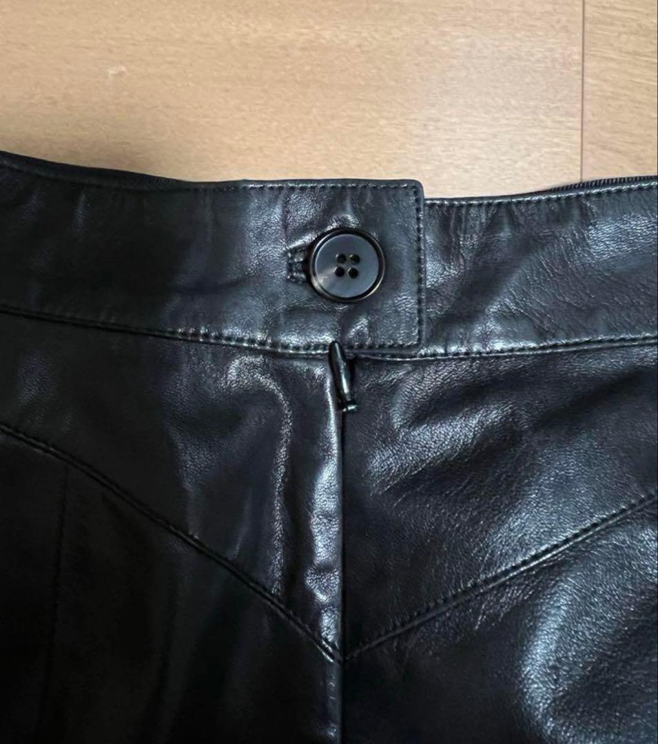 最高級 エルメス 本革 レザーパンツ 38