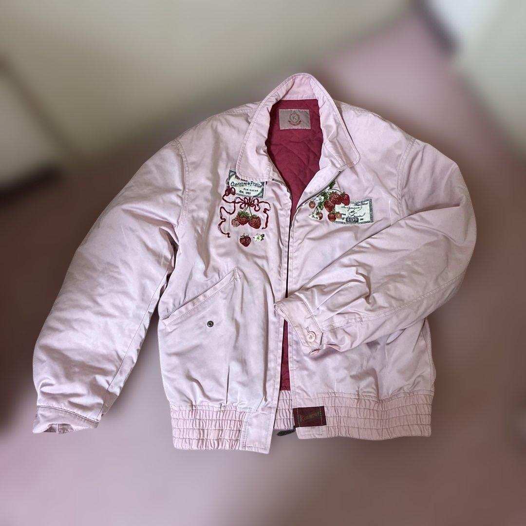 カールヘルム ピンク刺繍ブルゾンジャンパー 4(L)