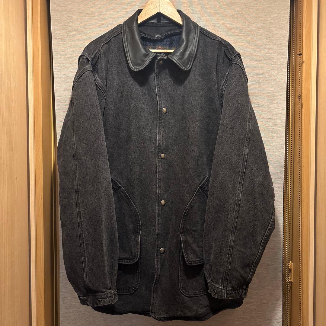 こ*め様 Woolrich レザー ブラックデニム ウールリッチ　BLACK U