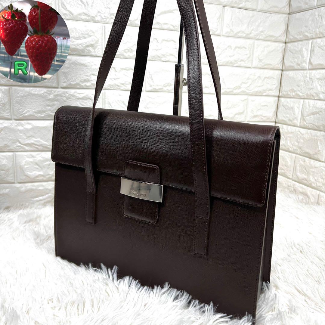 良品 バーバリー ✨ビジネスバック✨ダークブラウン A4対応