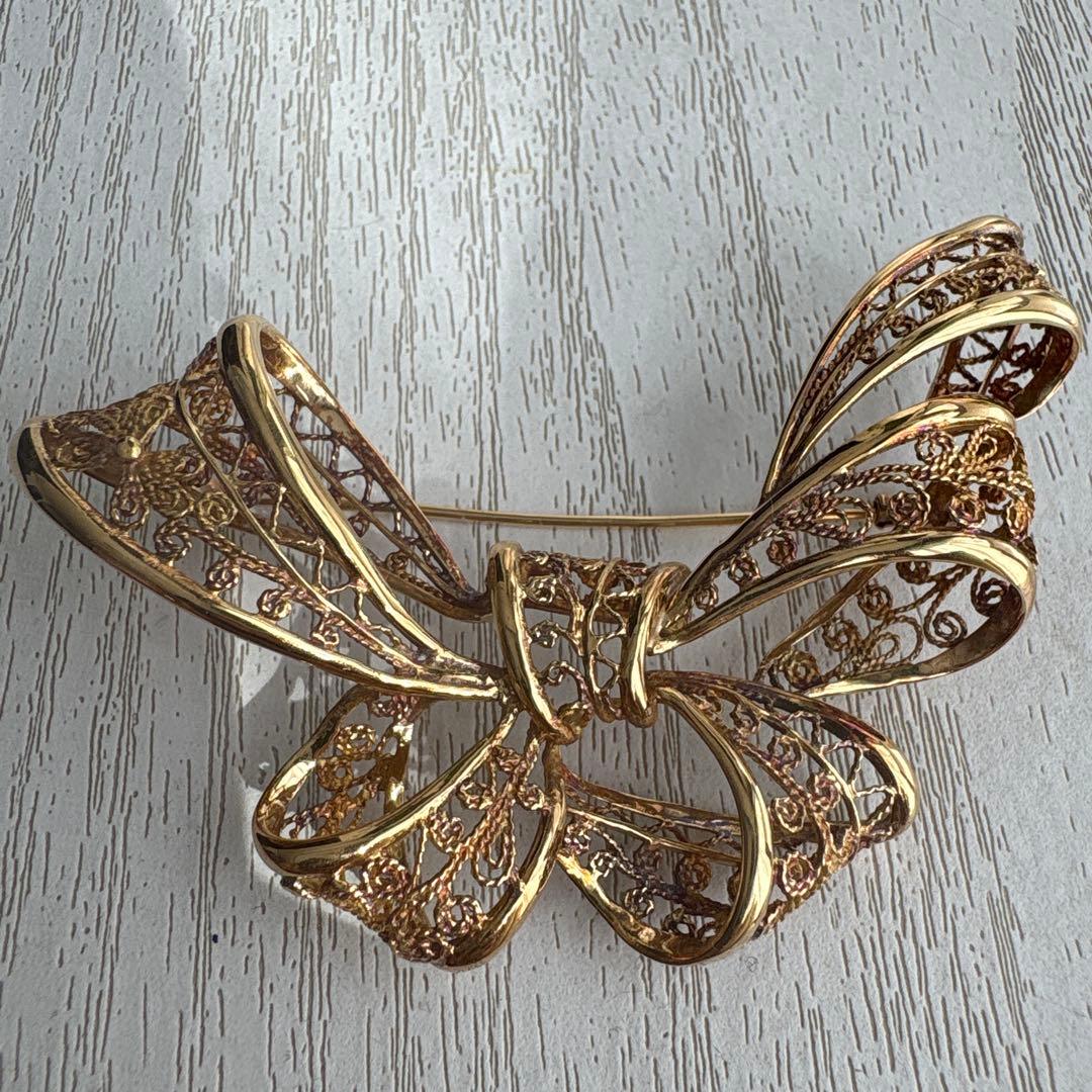 k18 アンティーク　ブローチ