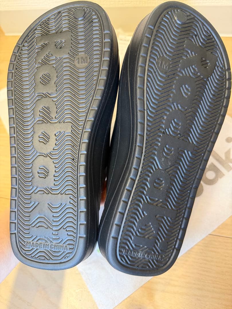 Racbaki イージーサンダル ラップ ブラック