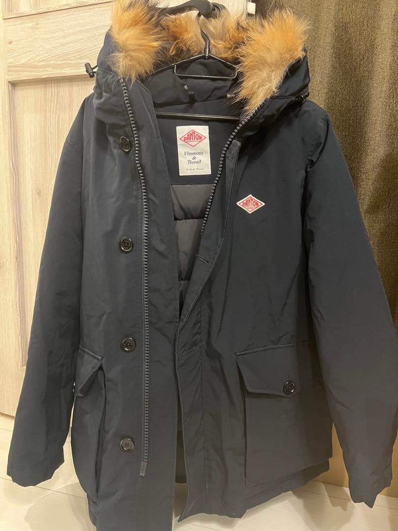 ダウンジャケット ネイビー ファー付き