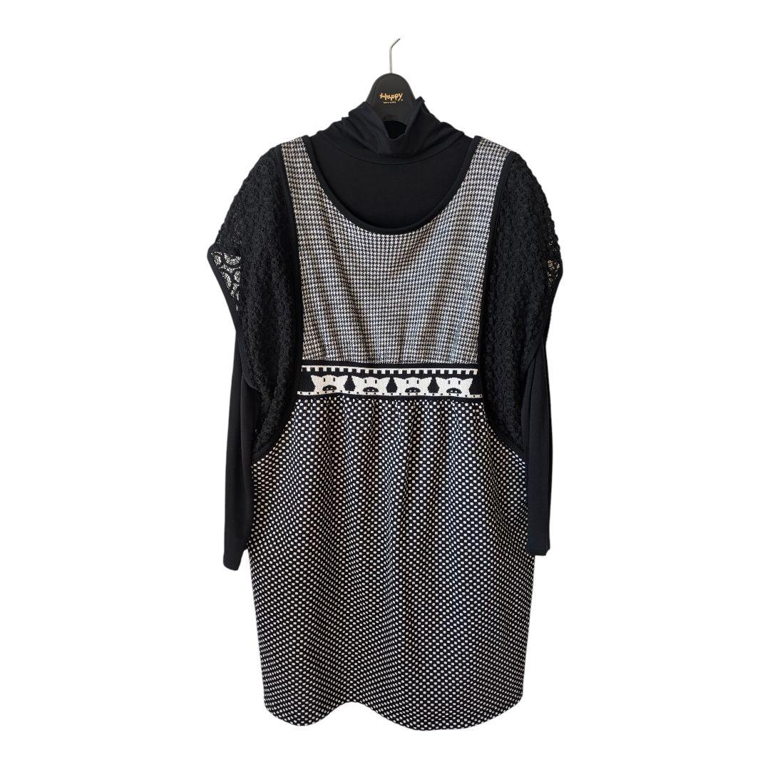 アルベロベロ♥️ノースリーブ チュニック ブラック/ホワイト