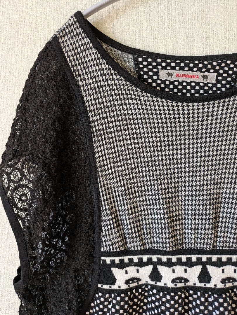 アルベロベロ♥️ノースリーブ チュニック ブラック/ホワイト