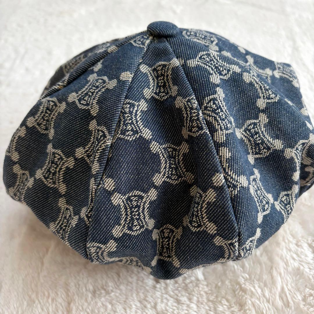 激レア✨極美品 セリーヌ パリマカダム デニムキャスケット トリオンフ 革 L