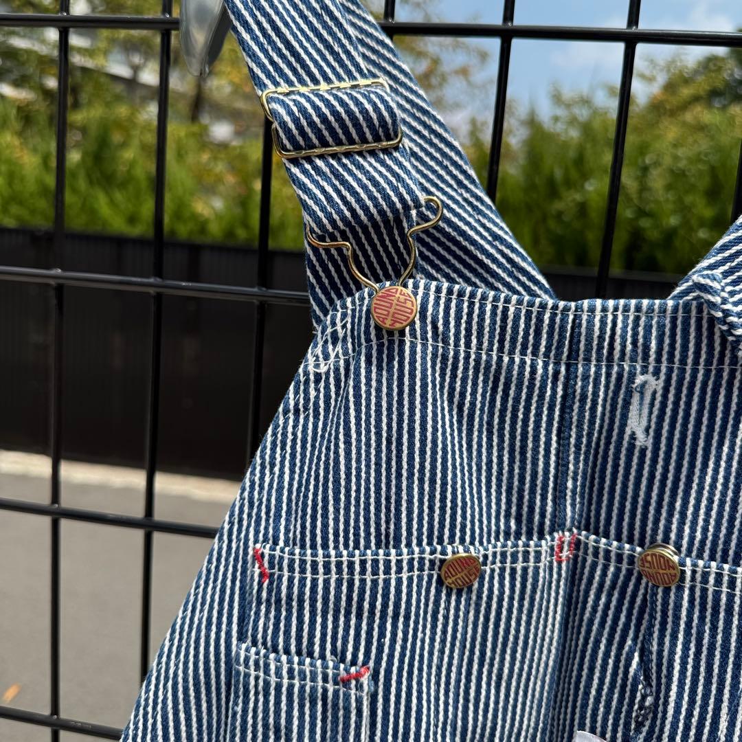 USA製 ROUND HOUSE オーバーオール ヒッコリーストライプ