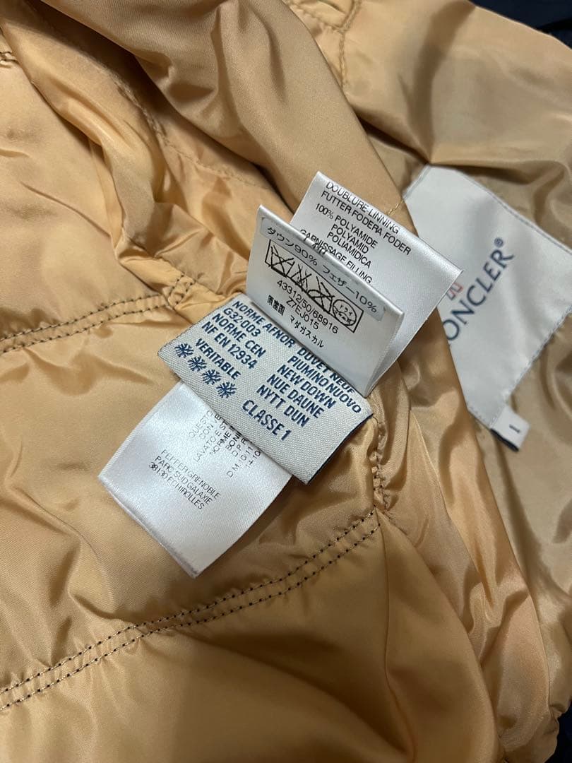 美品 MONCLER ダウンベスト ワッペン付正規品 ネイビーサイズ1(S相当)