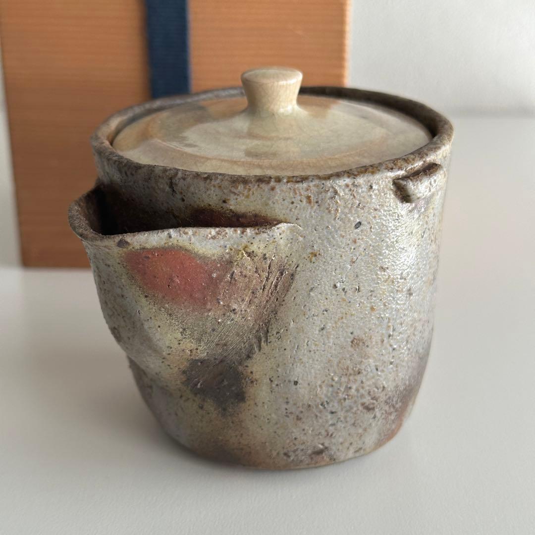 山本陶秀 備前 茶器 宝瓶 蓋なし品 合わせ箱
