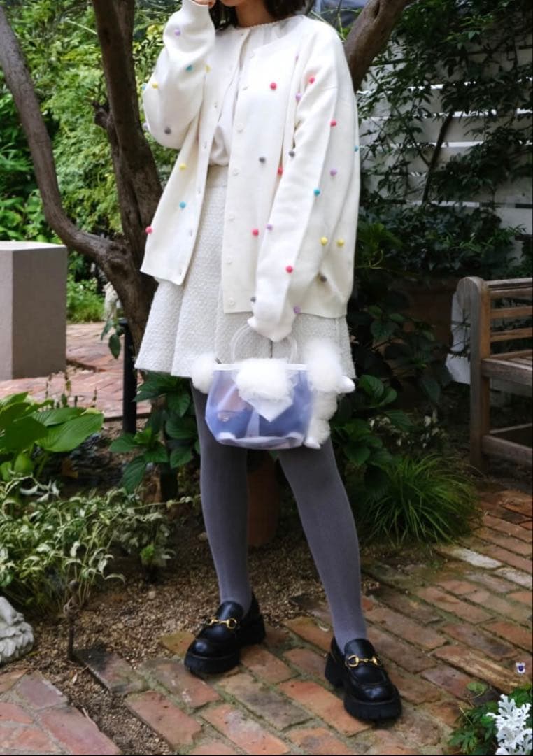 【新品未使用】アンミヌ　unminou マルチムースドットカーディガン