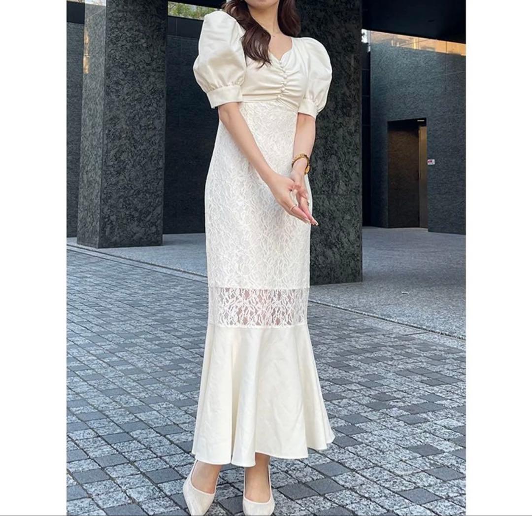 eimyistoireレースレイヤードハートネックマーメイドワンピース