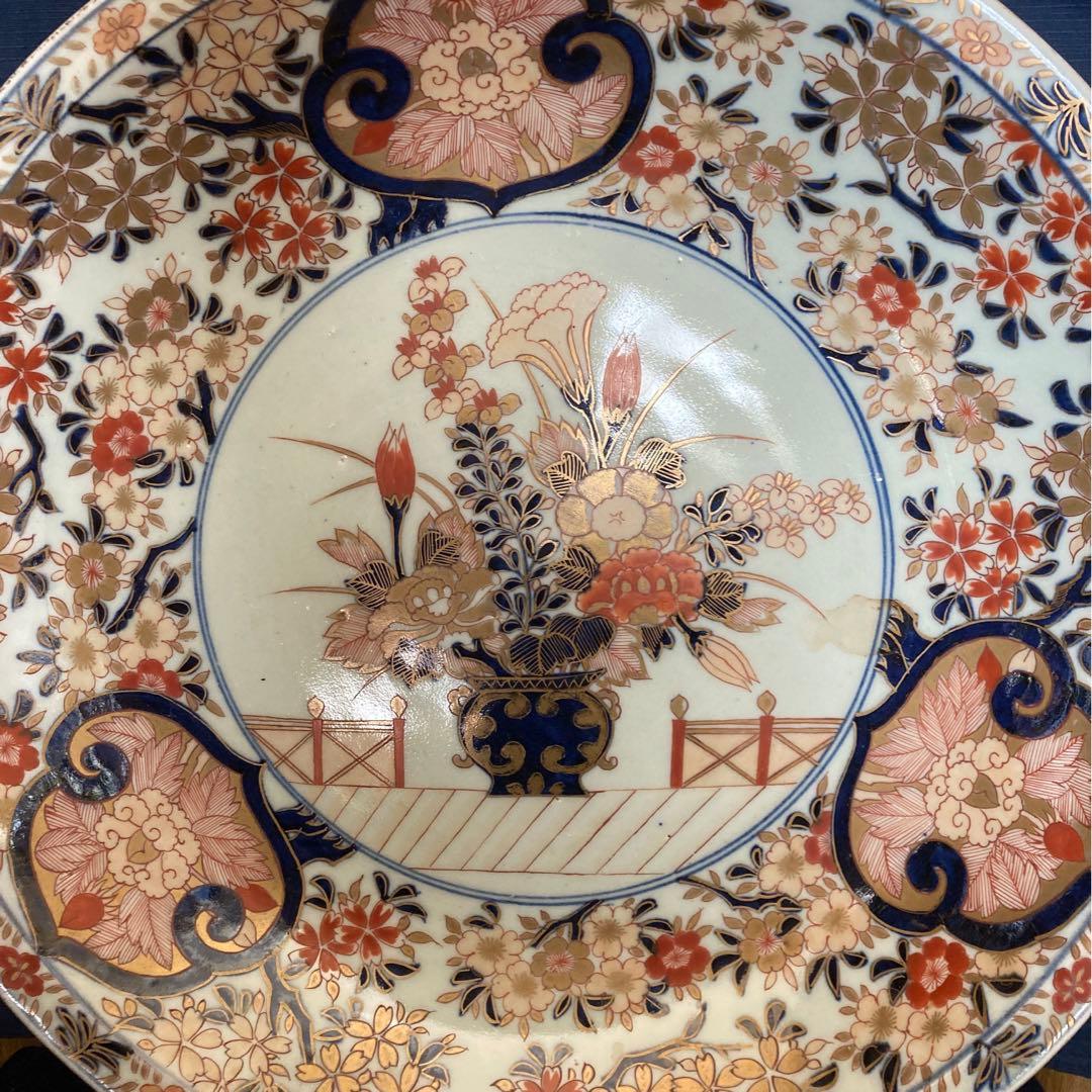 富貴長春　元禄花籠手大皿　江戸時代
