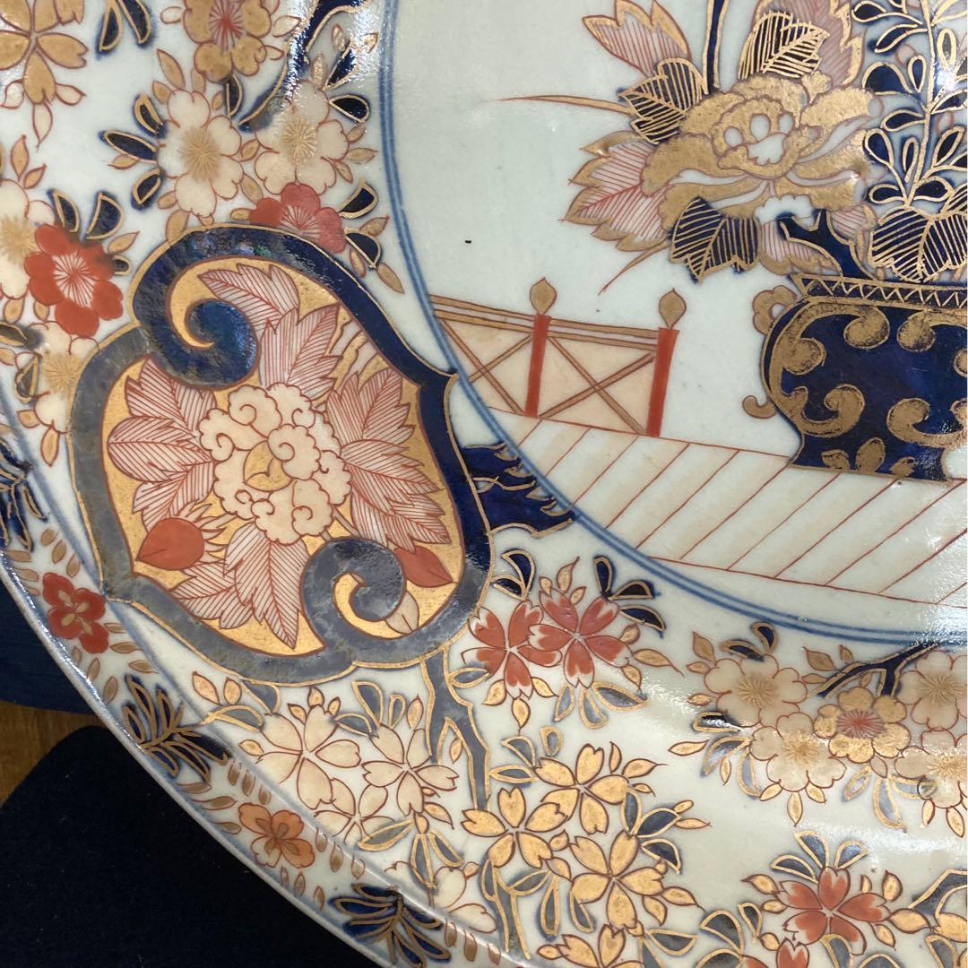 富貴長春　元禄花籠手大皿　江戸時代