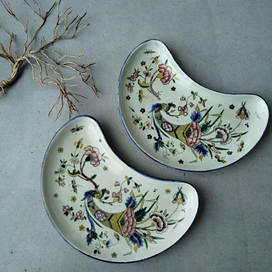 GIEN ジアン シノワズリプレート2枚セット　 フランスアンティーク