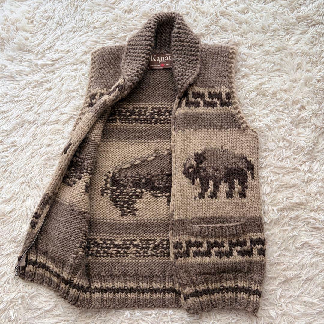 【SALE】【希少】Kanata ショールカラー カウチン ニット ベスト