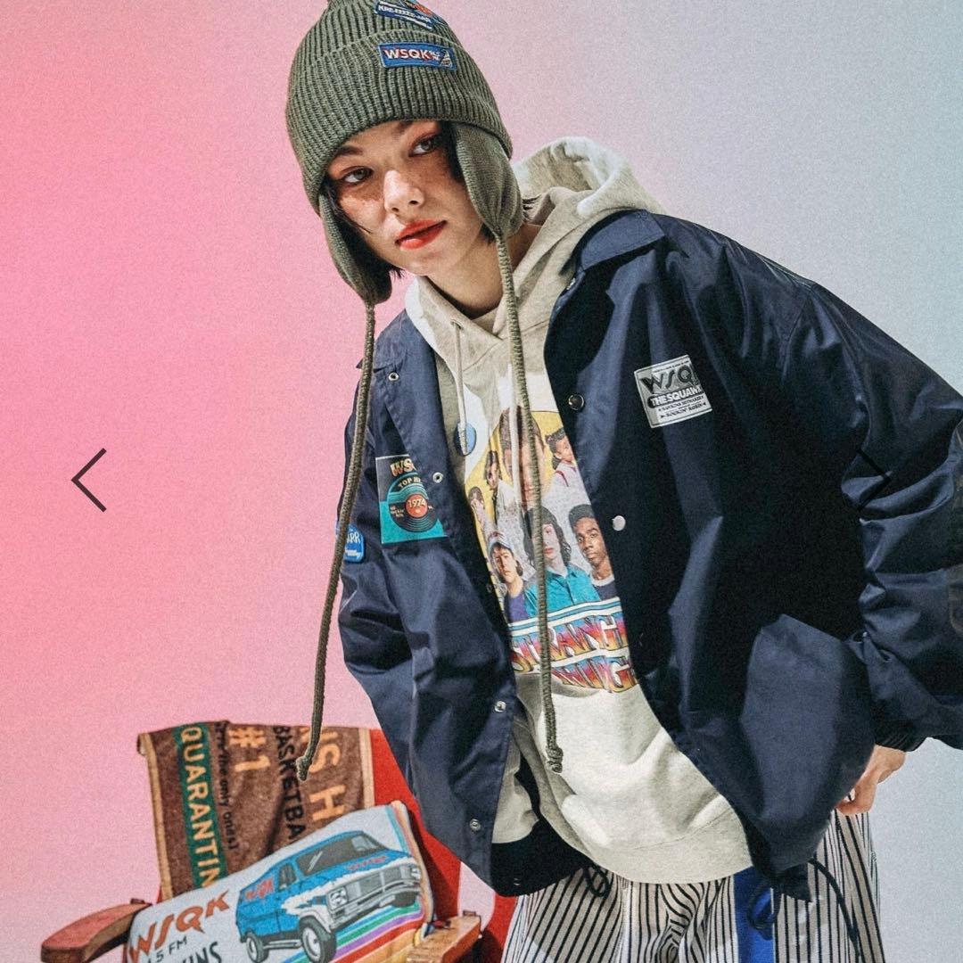 金曜日まで【ニコアンド✗﻿ストレンジャーシングス】コーチジャケット ネイビー