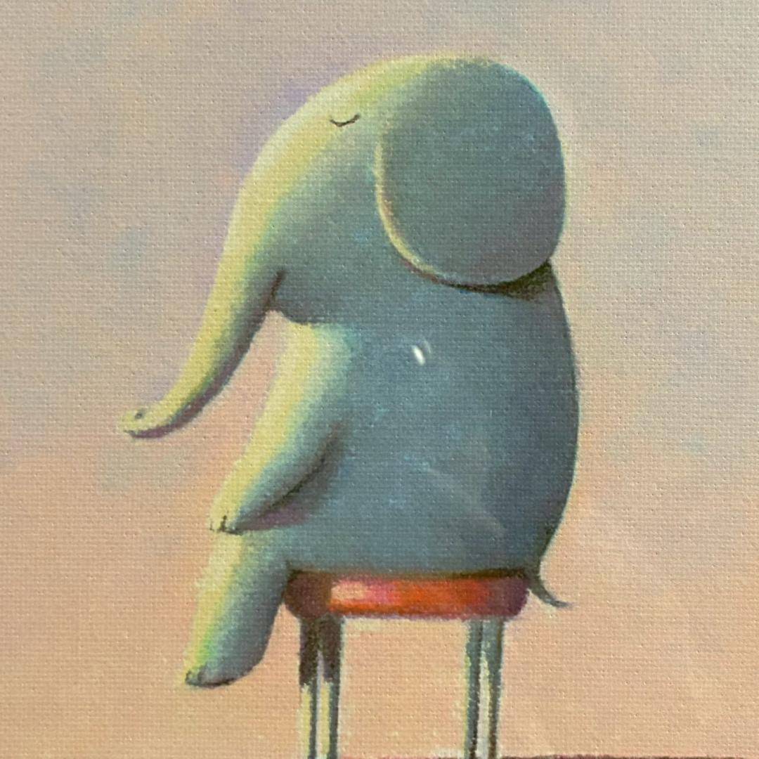 美品 渡辺宏「午後の待合室」ジクレー 直筆サイン入 保証書有 立体額装 ぞう