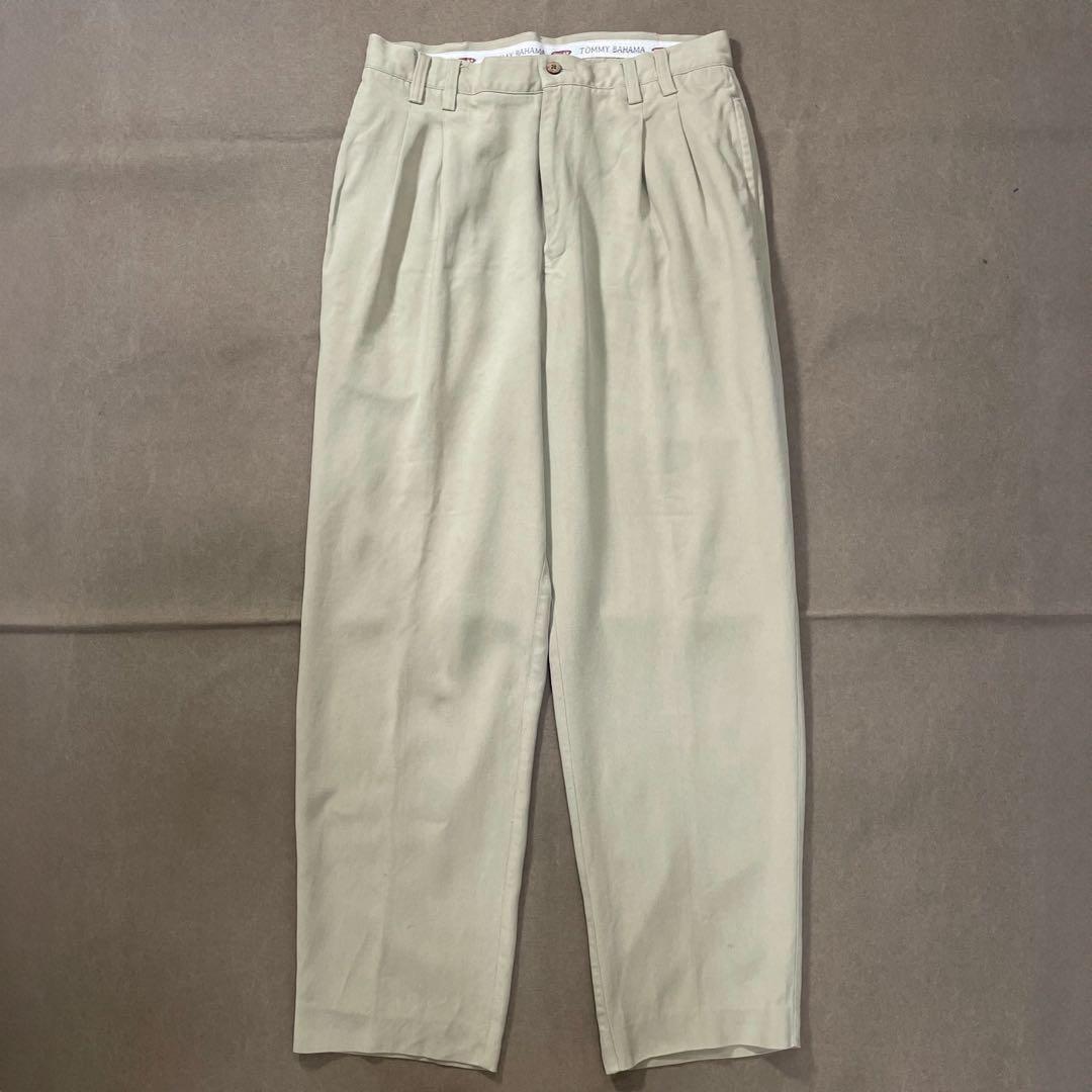 90s トミーバハマ シルク 2タック スラックス ビンテージ usa old