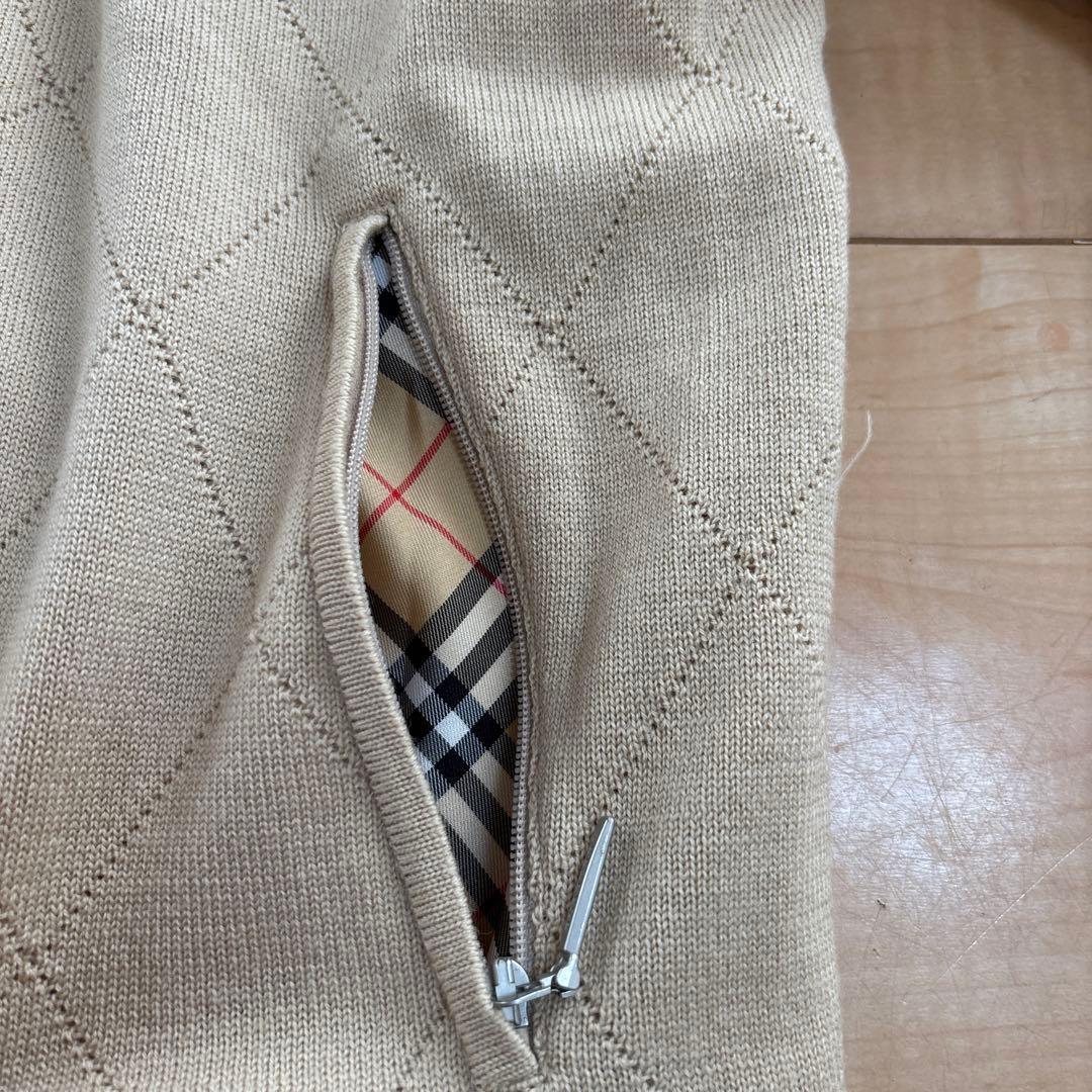 バーバリーゴルフ ニットブルゾン レディースLL ベージュ　日本製