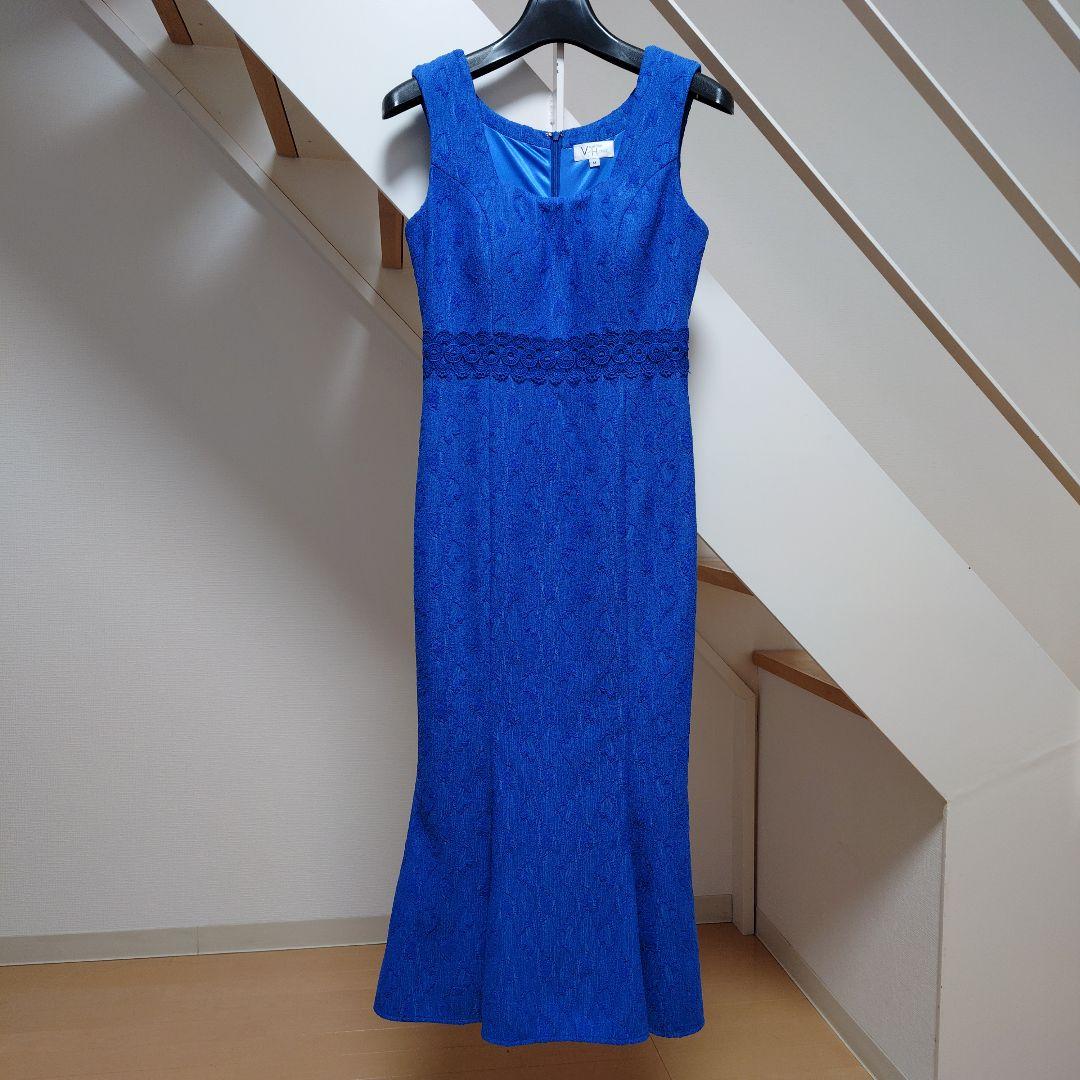 9号 M ヴァネッサハート マーメイド スクエア ワンピース ドレス ブルー