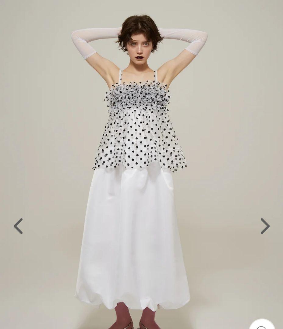 poppy フリル付き水玉模様チュニック