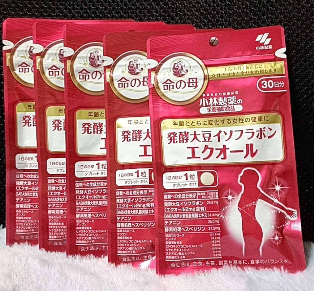 小林製薬の栄養補助食品 発酵大豆イソフラボン エクオール 30粒×５袋セット