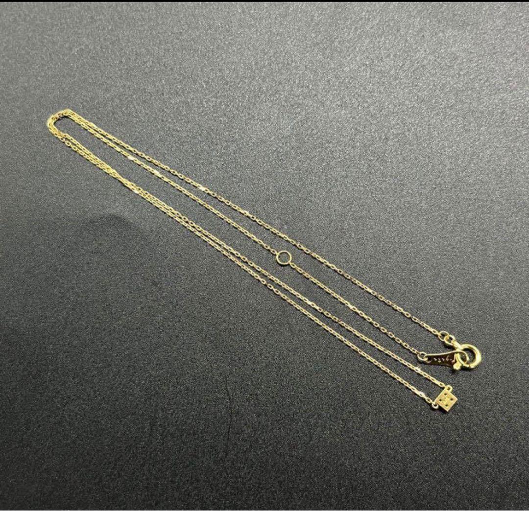 agete K18 ダイヤ ネックレス 0.02ct キューブ 18金