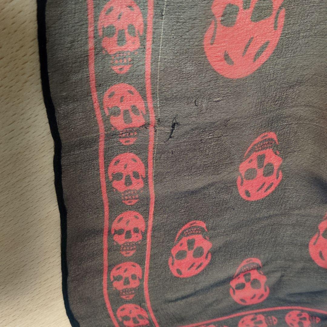本人期 Alexander McQueen Red Skull Scarf