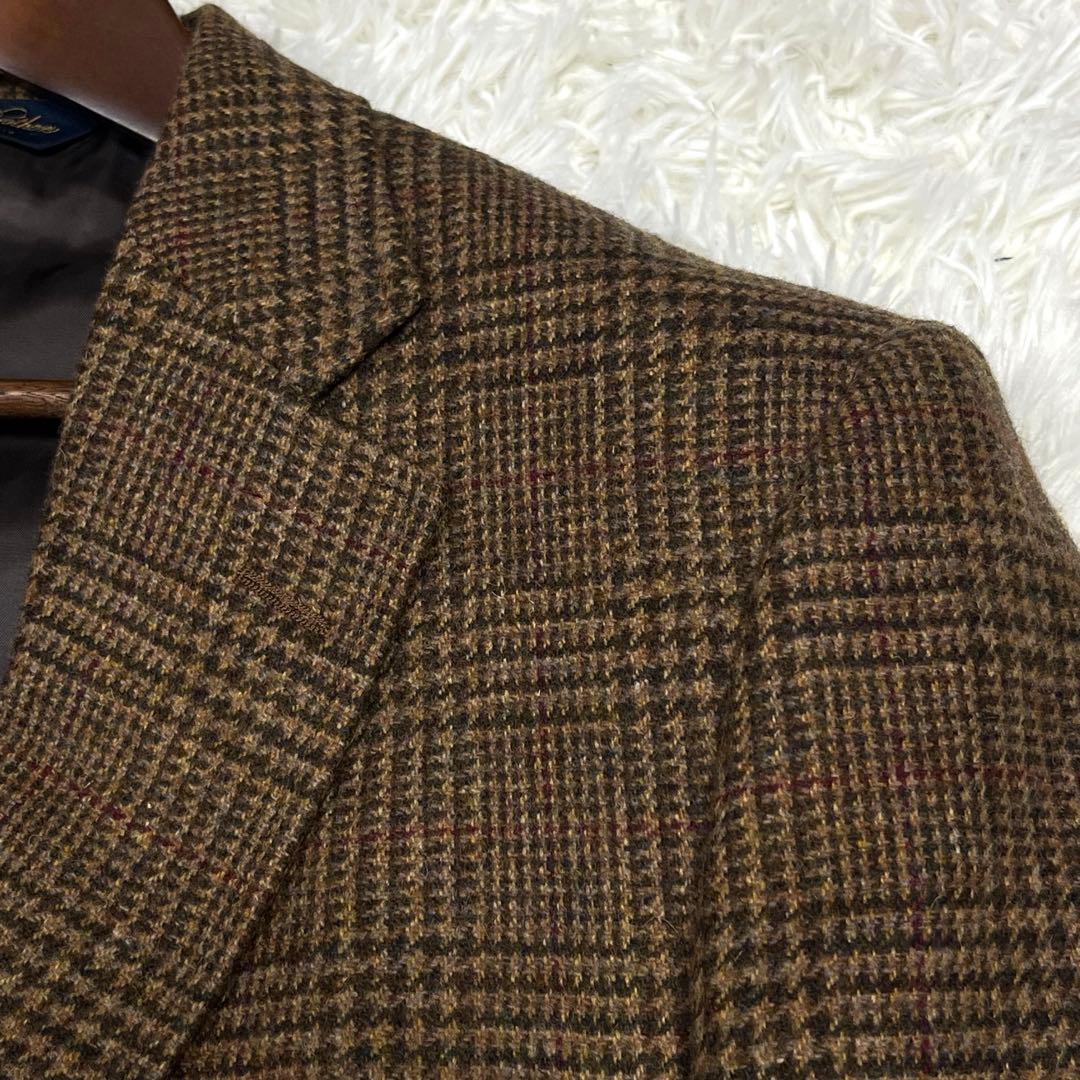 美品✨ブルックスブラザーズ グレンチェックツイードジャケット42 くるみボタン