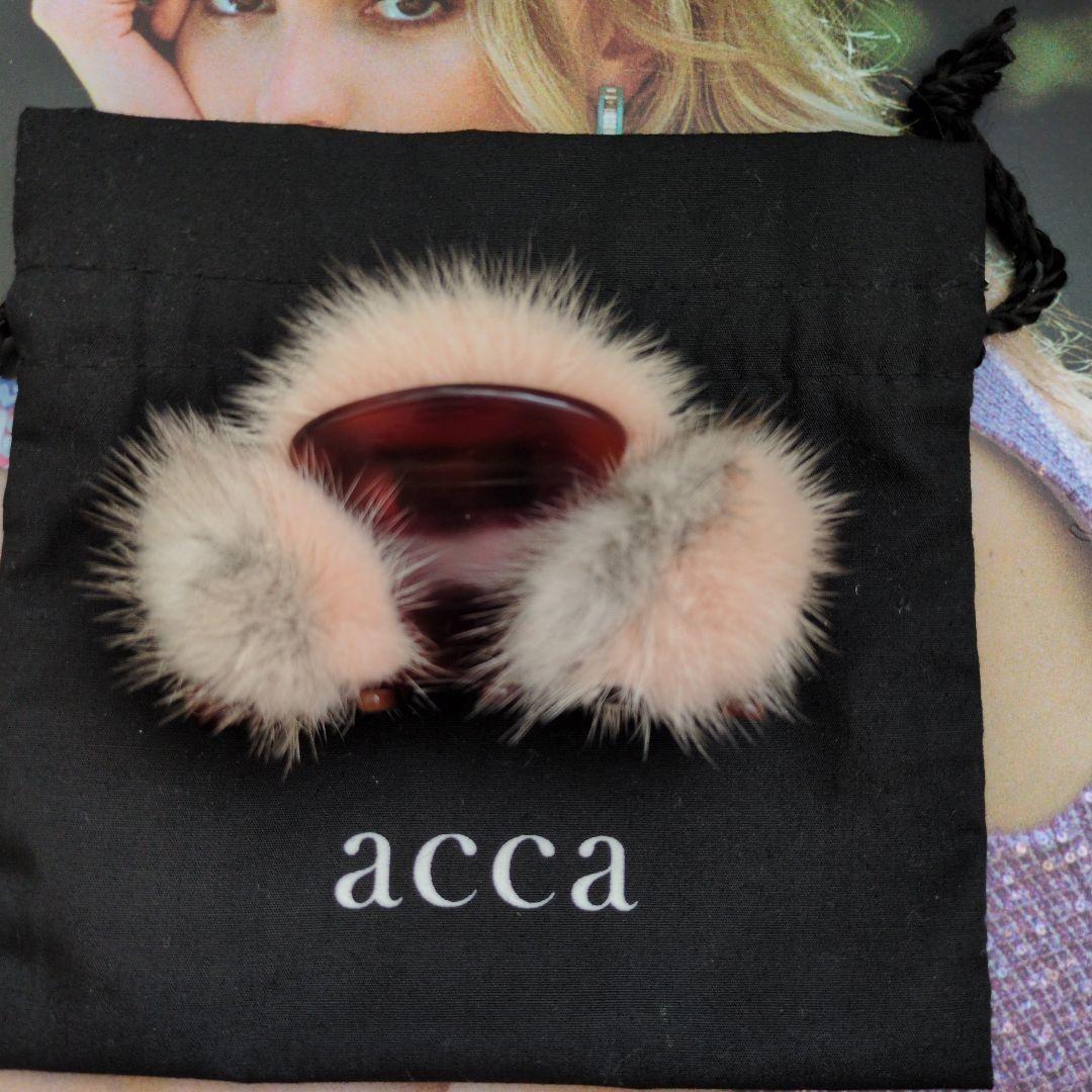 accca ピンク ファー ヘアクリップ