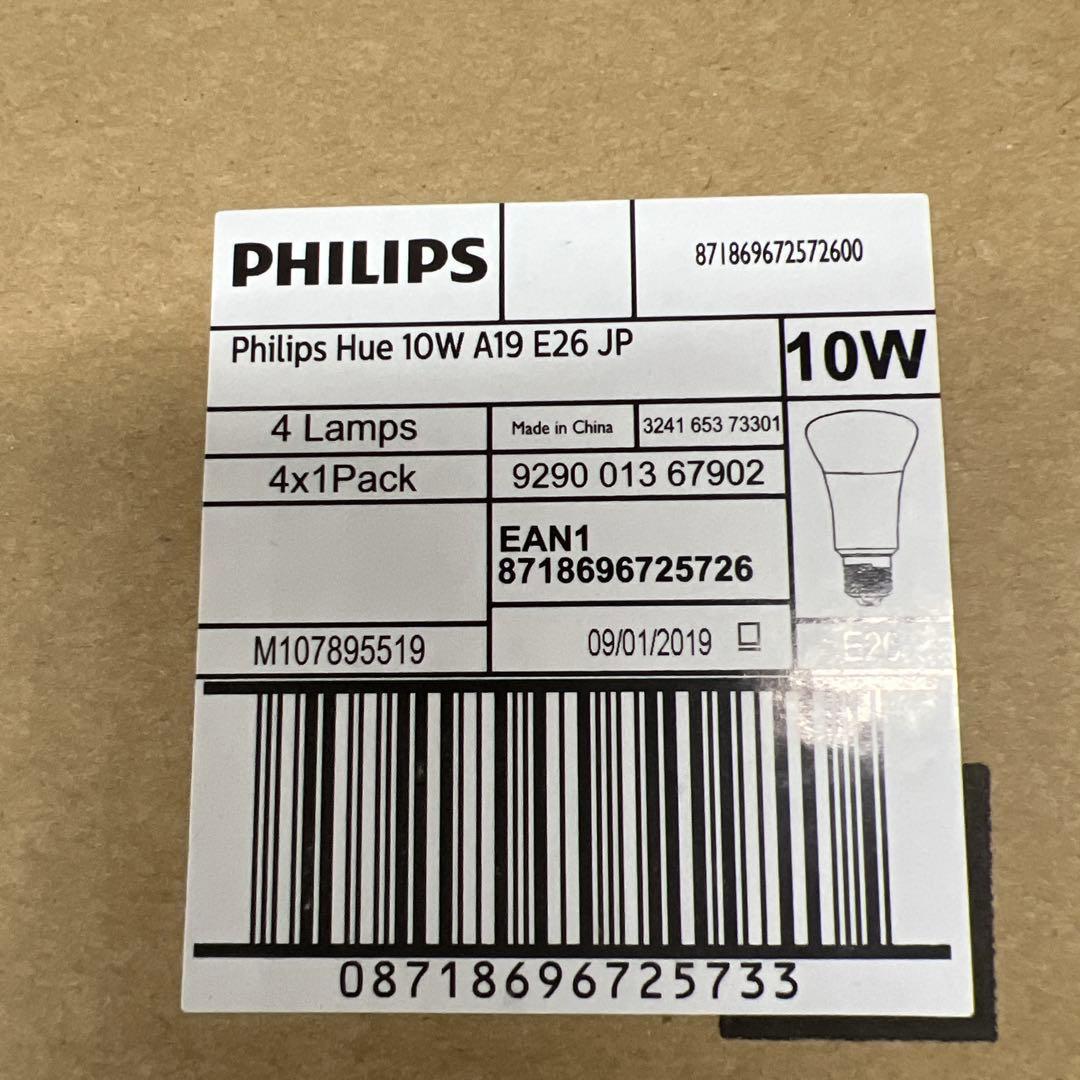 【未開封品】 Philips Hue スマート電球 A19 E26 4個セット