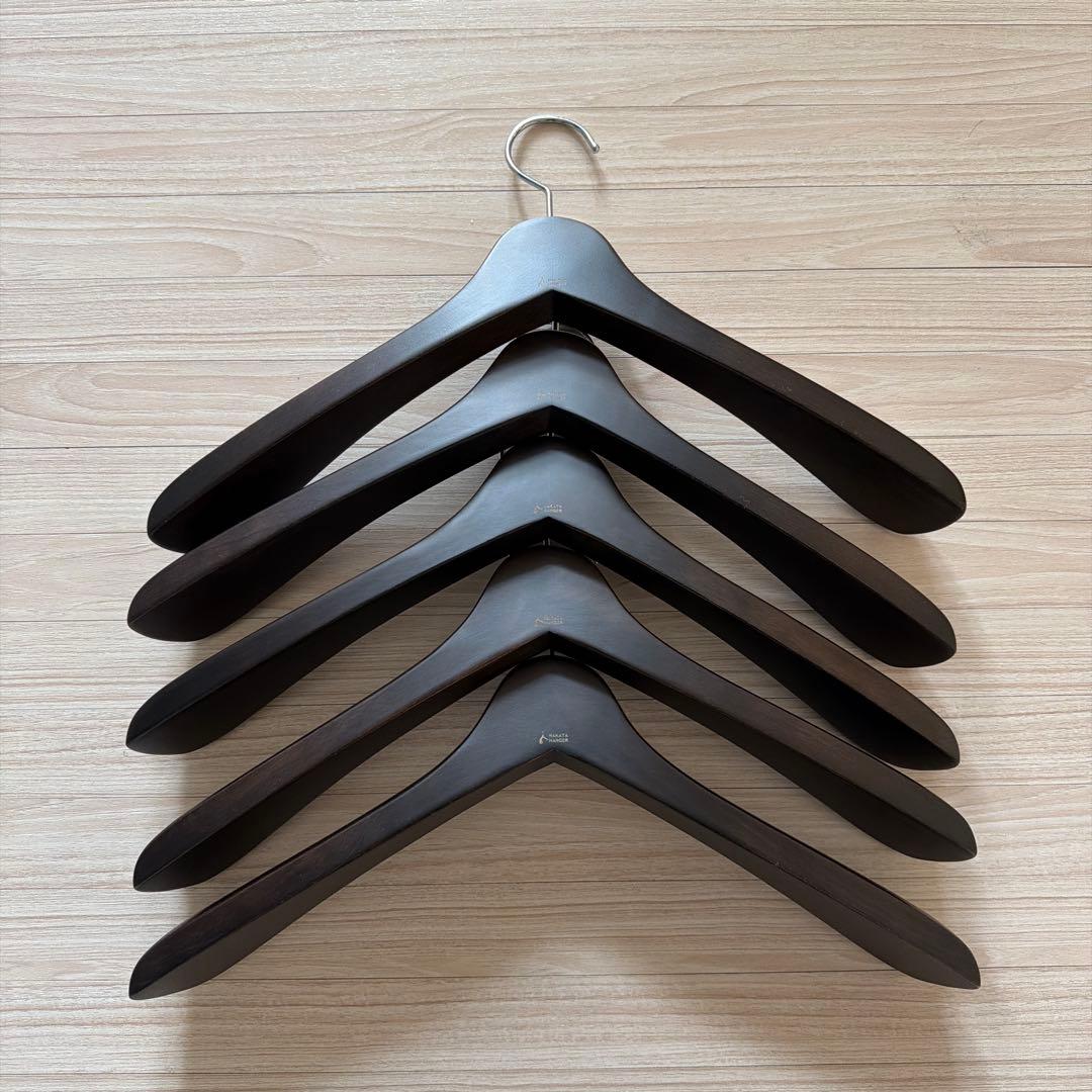 NAKATA HANGER SET-01N 木製メンズジャケットハンガー 5本組