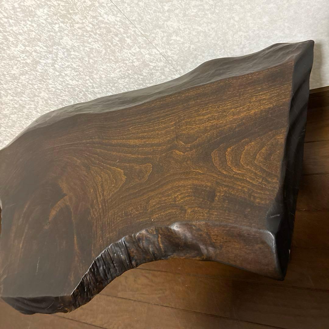 【美品】一枚板 サイドテーブル スツール 用途多数