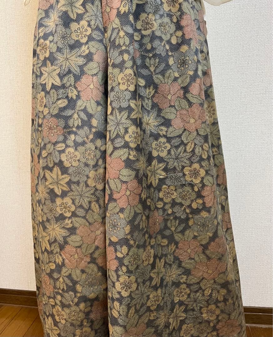 着物リメイク　ロングガウチョパンツ