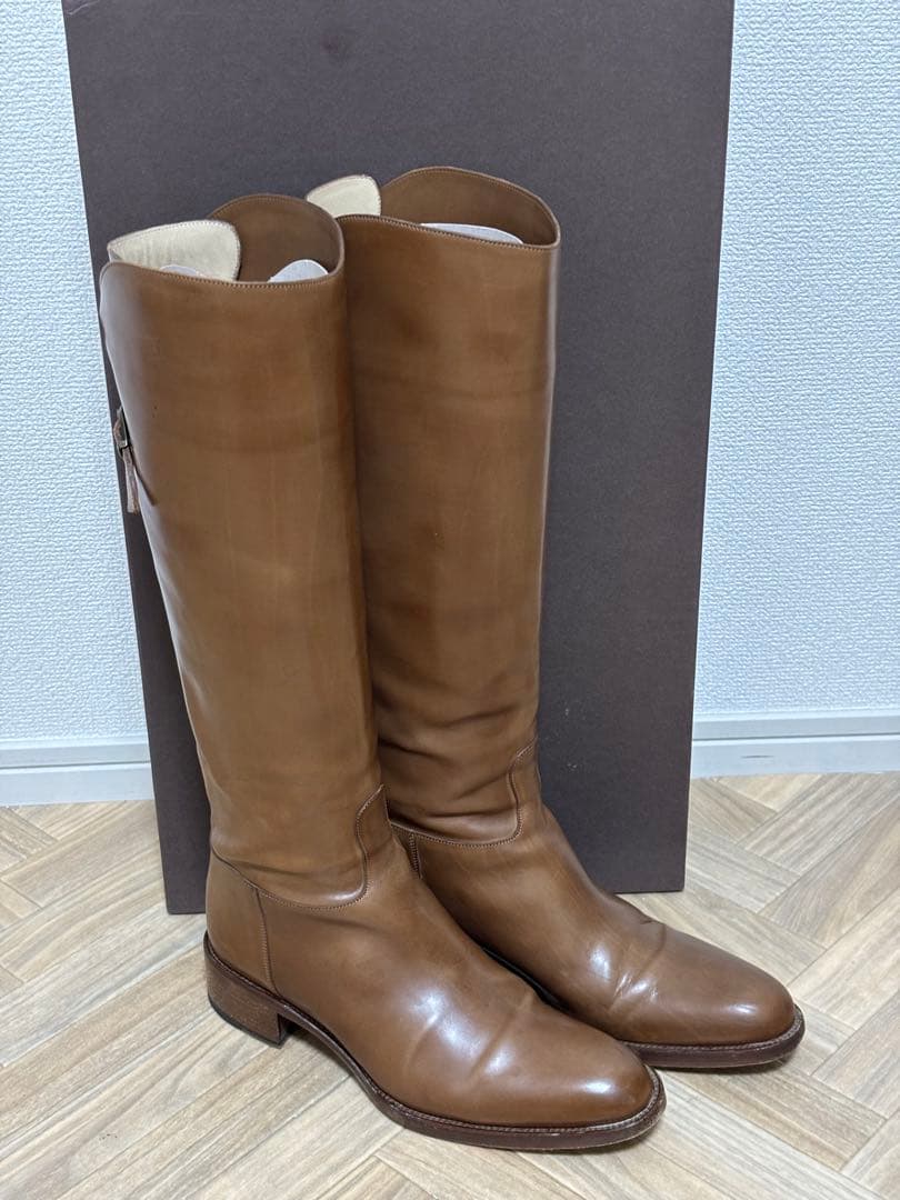 ブラウンレザー ロングブーツ　サイズ37（24cm）※ショートブーツ含む