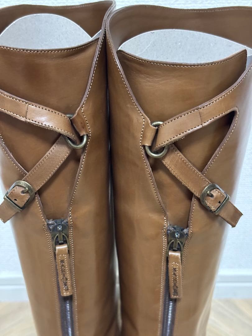 ブラウンレザー ロングブーツ　サイズ37（24cm）※ショートブーツ含む