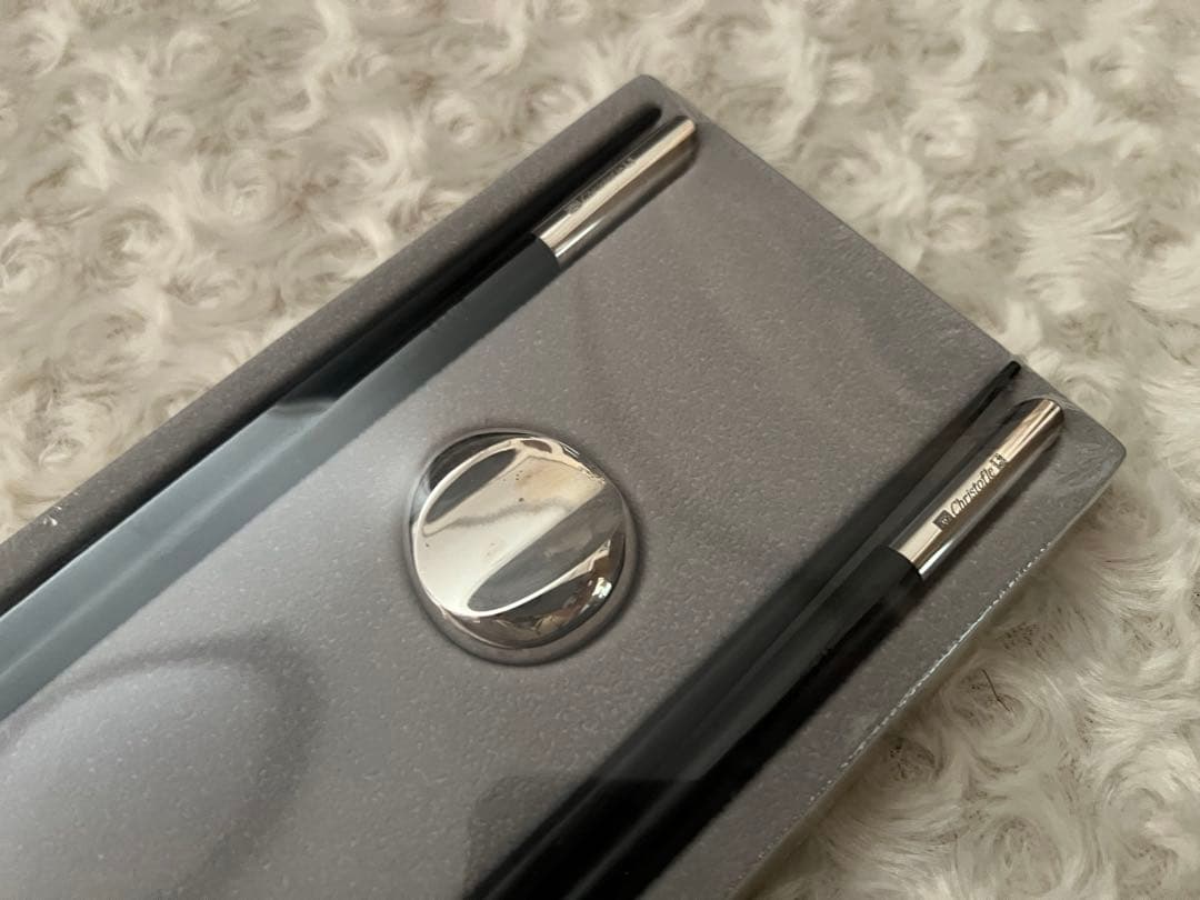 【Max】クリストフル　シルバーコーティング　箸＆箸置きセット 〈２膳〉